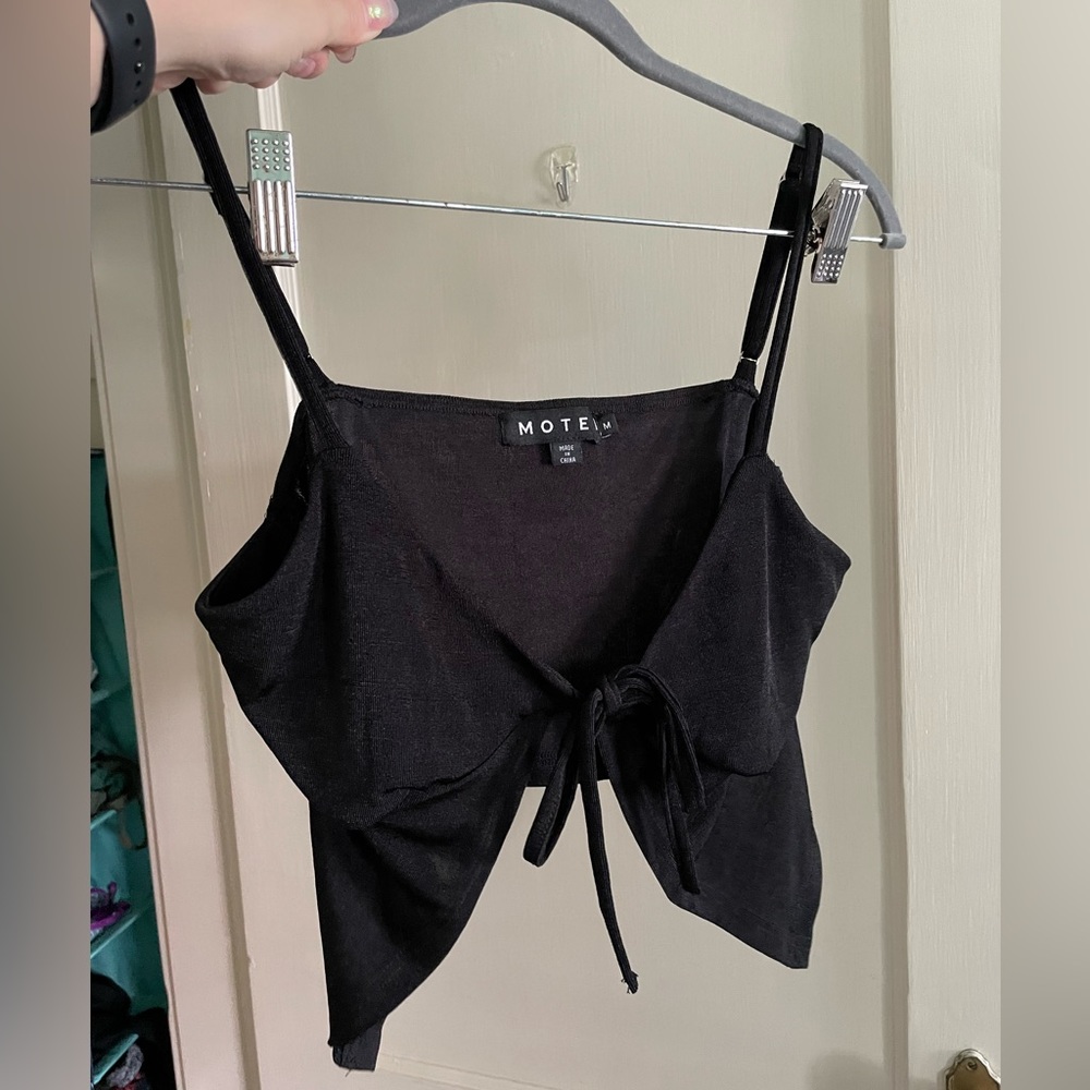 Motel Rocks Black Tie Front Shirt - NWOT